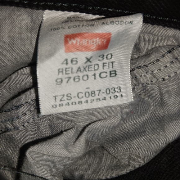 Wrangler Jeans Mens 46x30 Black Authentic‎ Jeans Relaxed Fit - Picture 9 of 9